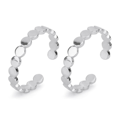 Classic Texured Rhodium Plated 925 Sterling Silver Toe Ring