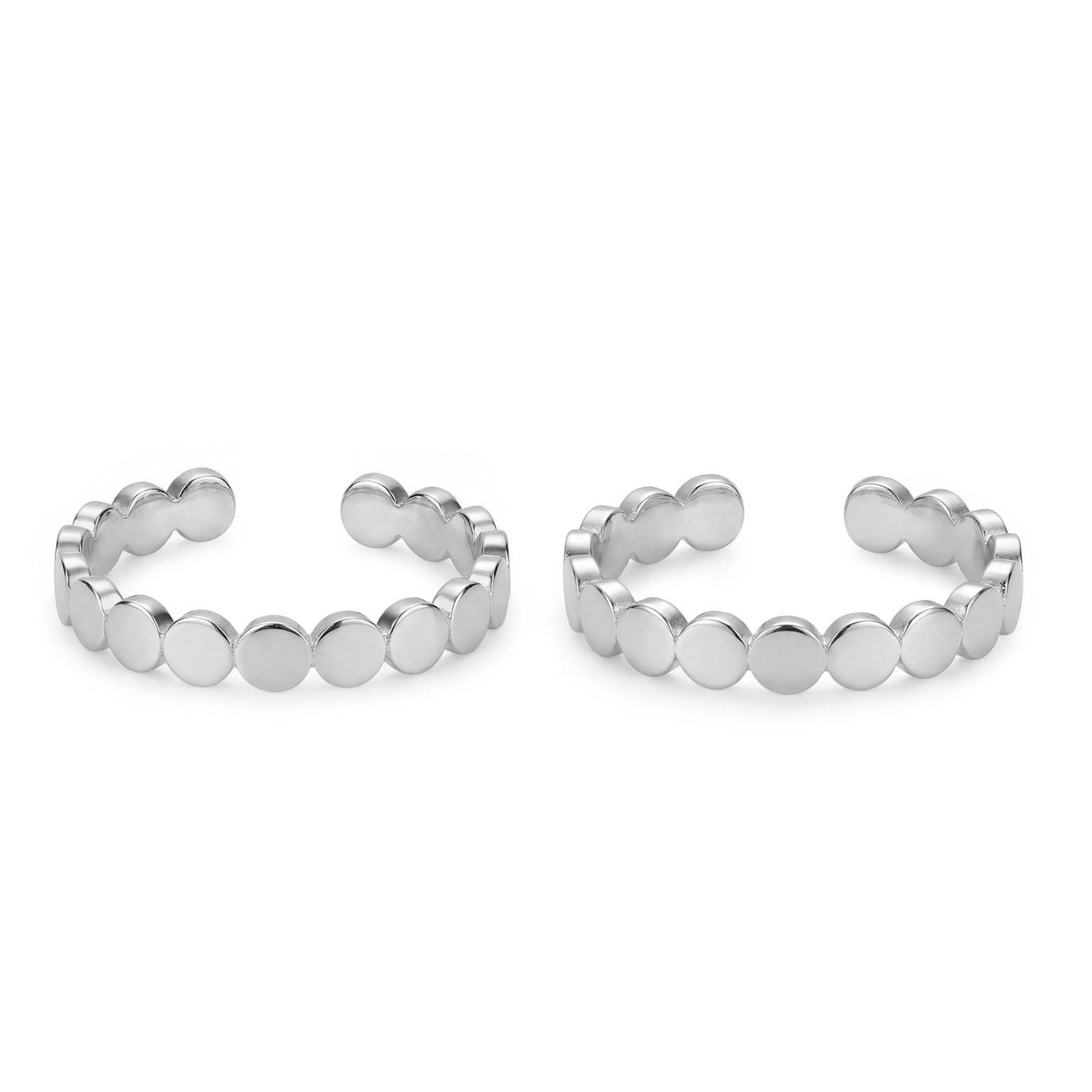 Classic Texured Rhodium Plated 925 Sterling Silver Toe Ring