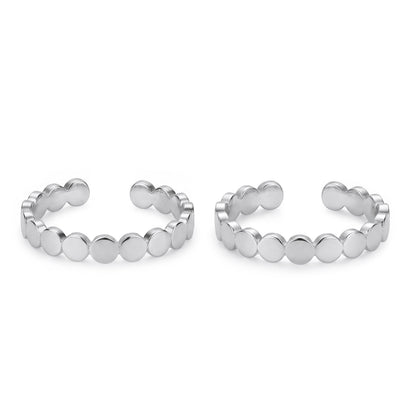 Classic Texured Rhodium Plated 925 Sterling Silver Toe Ring