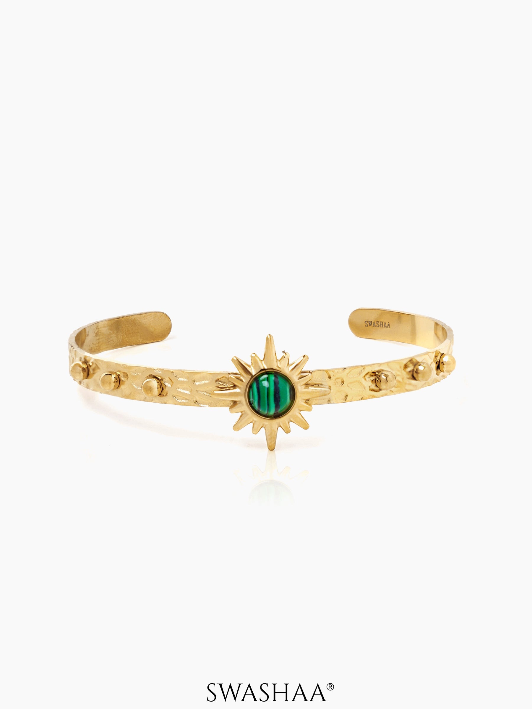 Variana Sunburn Textured 18K Gold Plated Cuff Bracelet