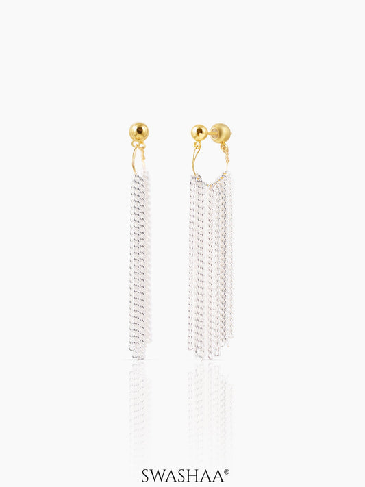 Venus Multi Chain Tassels 18K Gold Plated Dangling Earrings