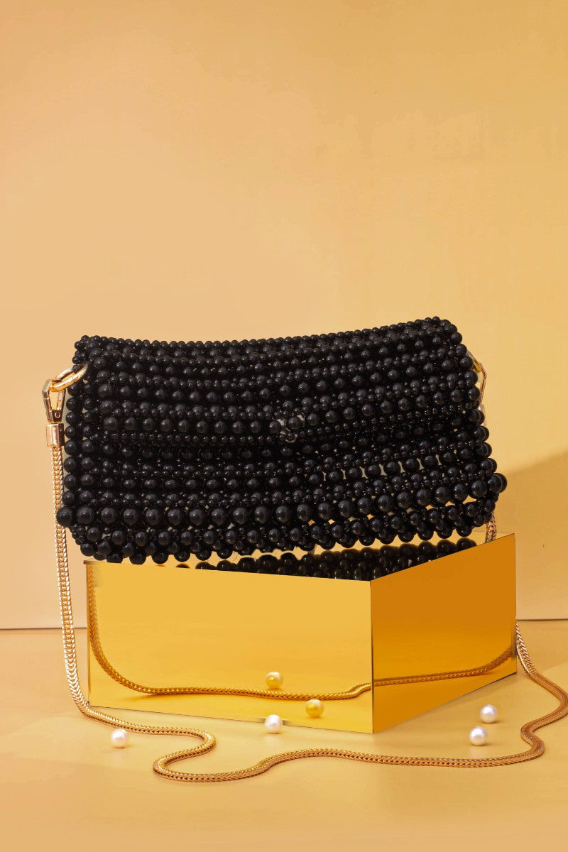AMYRA - Viola Pearl Purse - Black