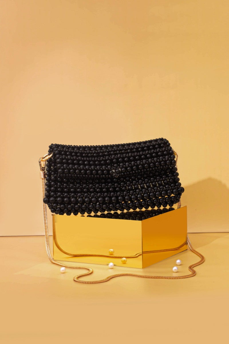 AMYRA - Viola Pearl Purse - Black