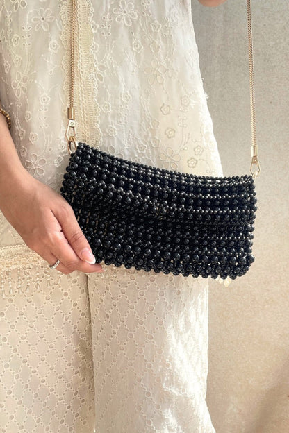AMYRA - Viola Pearl Purse - Black