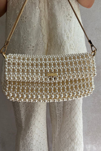 Viola Pearl Purse - Off-white