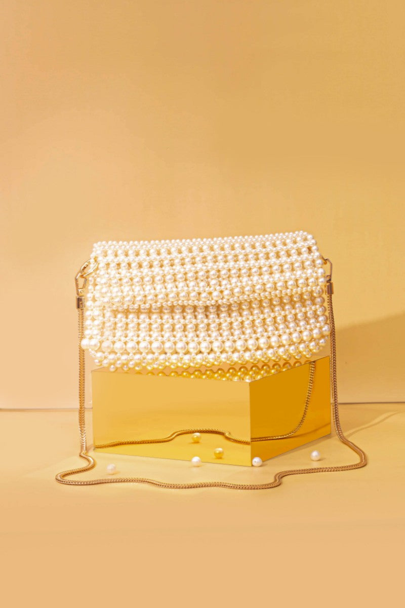 AMYRA - Viola Pearl Purse - Off-white