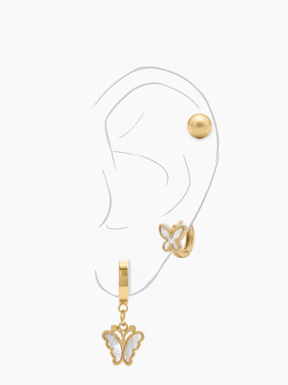 Vionara Butterfly 18K Gold Plated Women's Earrings Set - Swashaa
