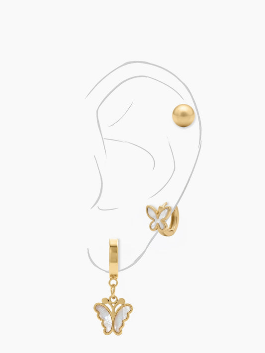 Vionara Butterfly 18K Gold Plated Women's Earrings Set - Swashaa