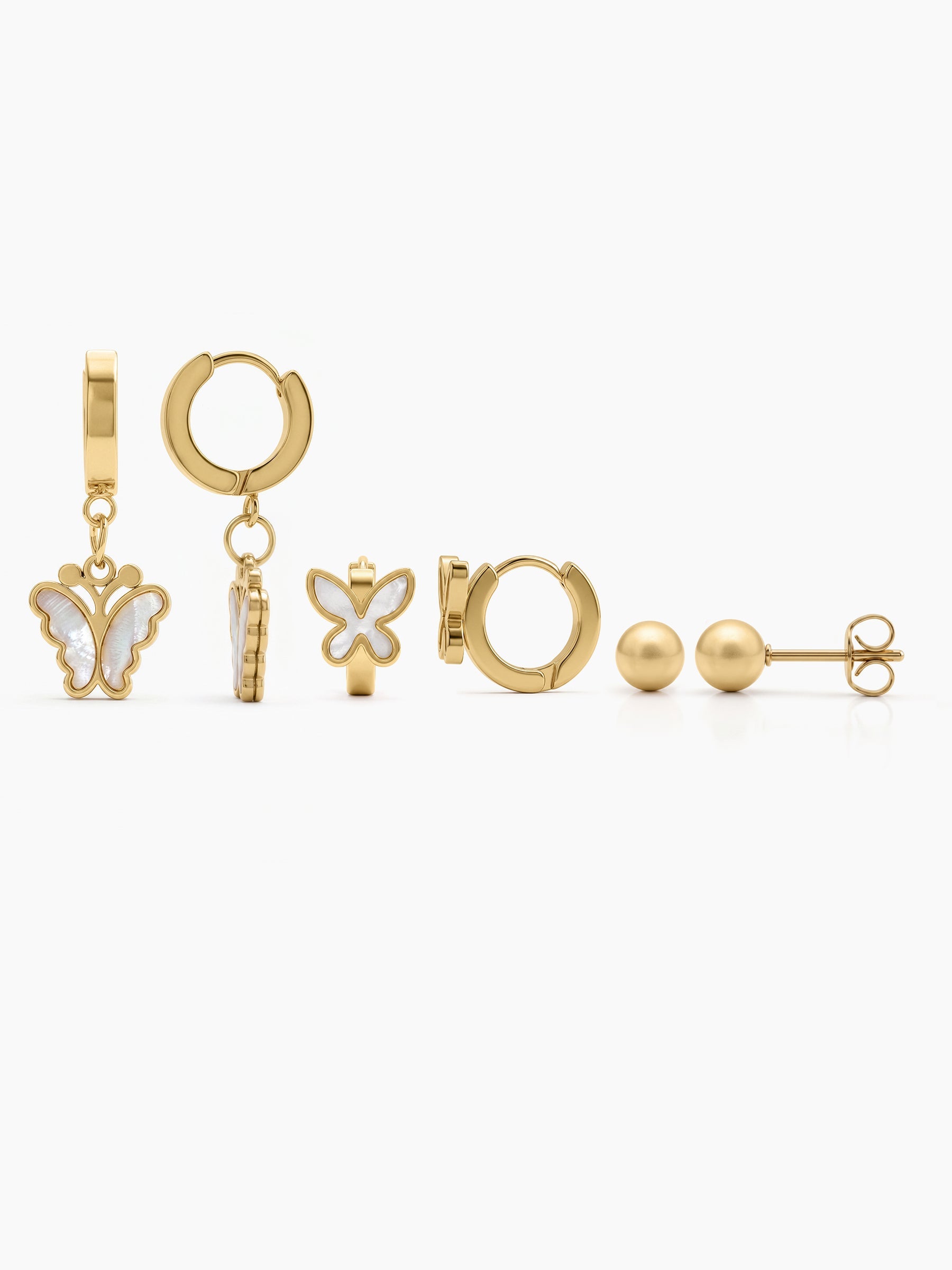 Vionara Butterfly 18K Gold Plated Women's Earrings Set - Swashaa