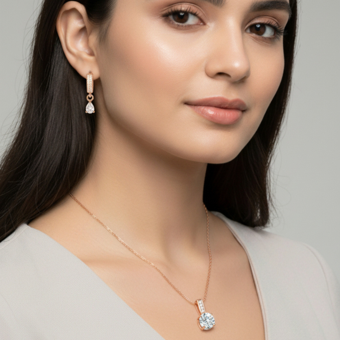 Classy Shine Necklace Duo Set