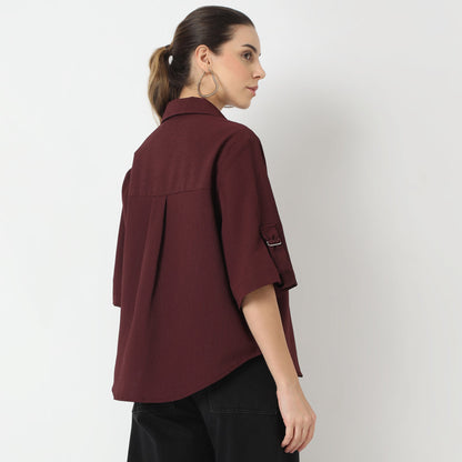 Regular Fit Solid Shirt