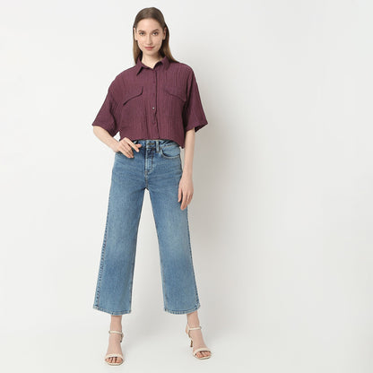 Boxy Fit Short Length Collar Regular Short Shirt