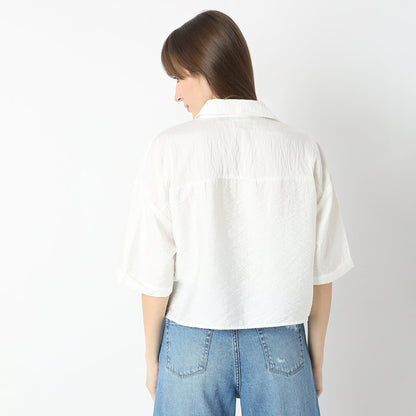 Boxy Fit Short Length Collar Regular Short Shirt