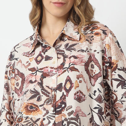 Regular Fit Printed Shirt Collar Shirt