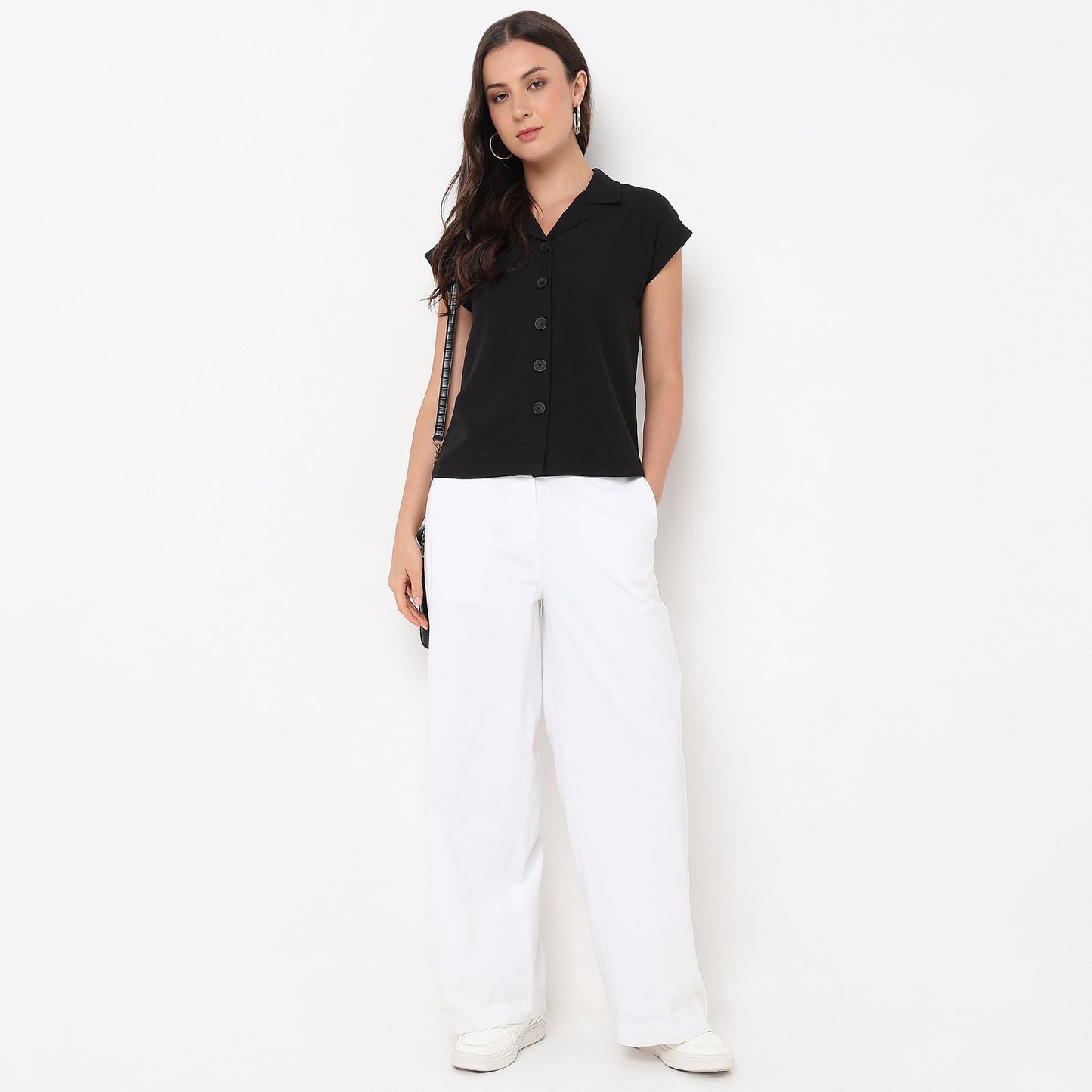 Dolman Sleeve Solid Lace Shirt