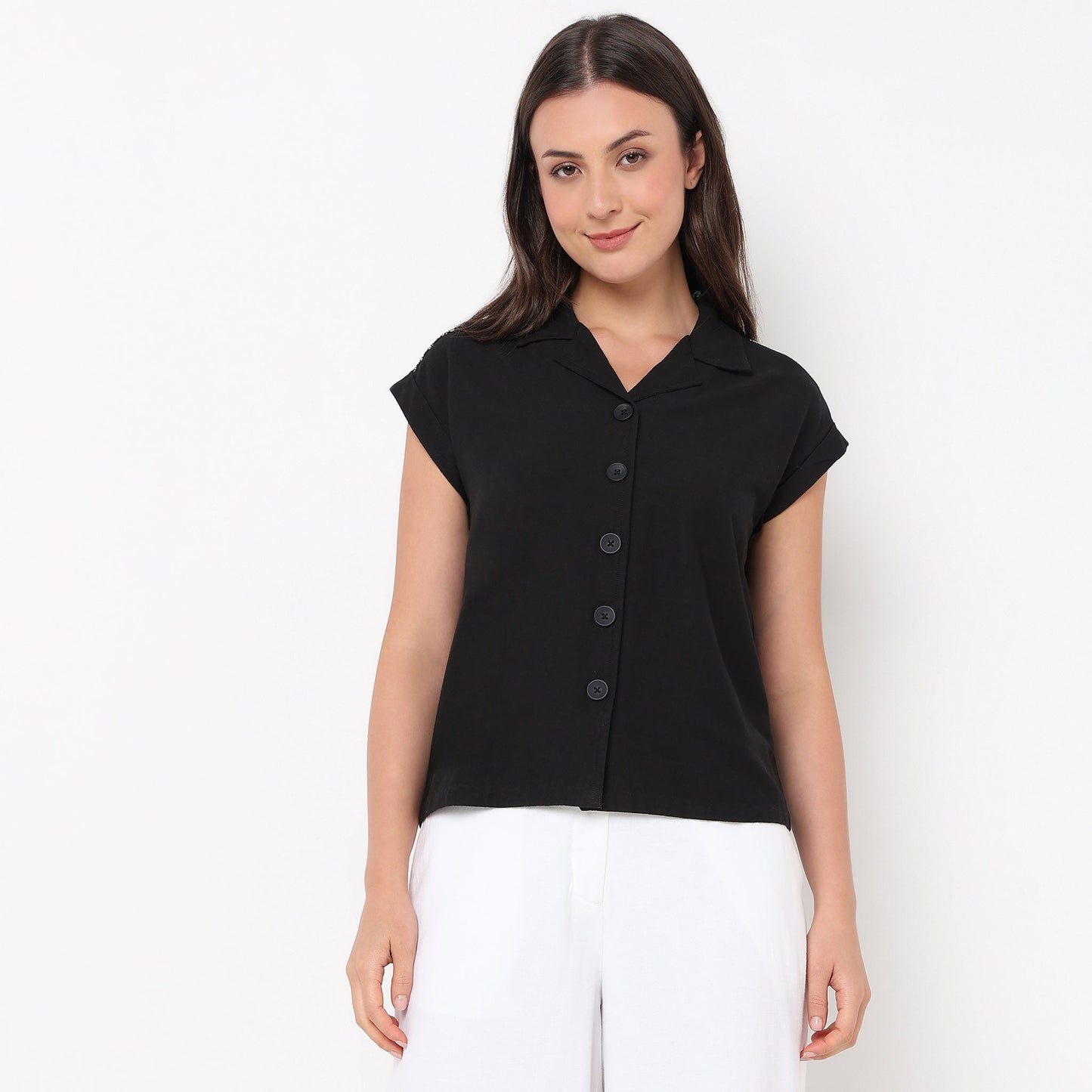 Dolman Sleeve Solid Lace Shirt