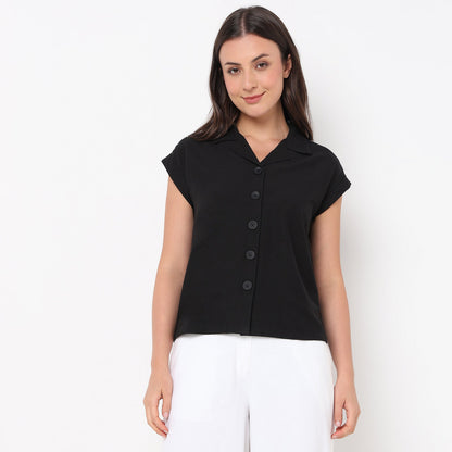 Dolman Sleeve Solid Lace Shirt