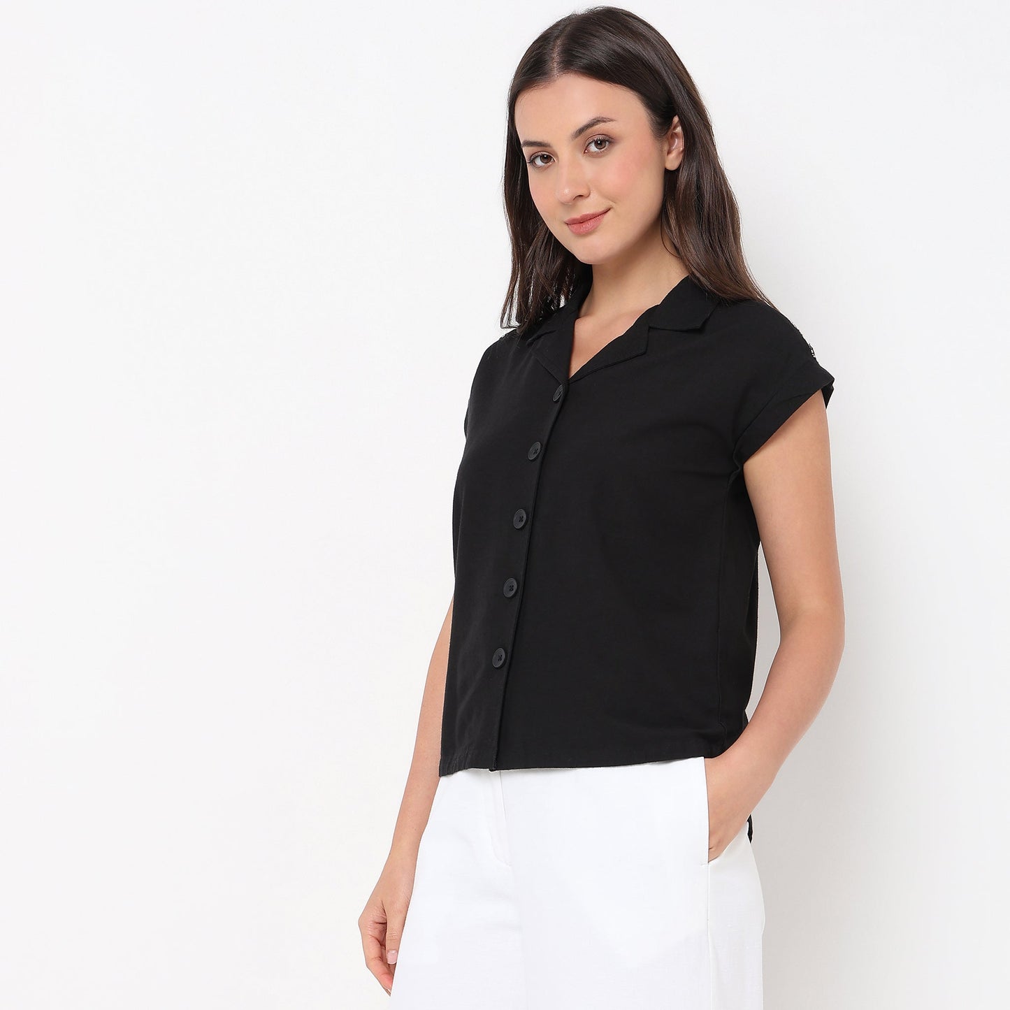 Dolman Sleeve Solid Lace Shirt