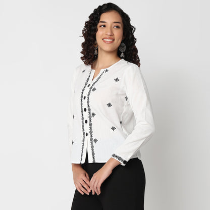 Woven Embroidered Shirt