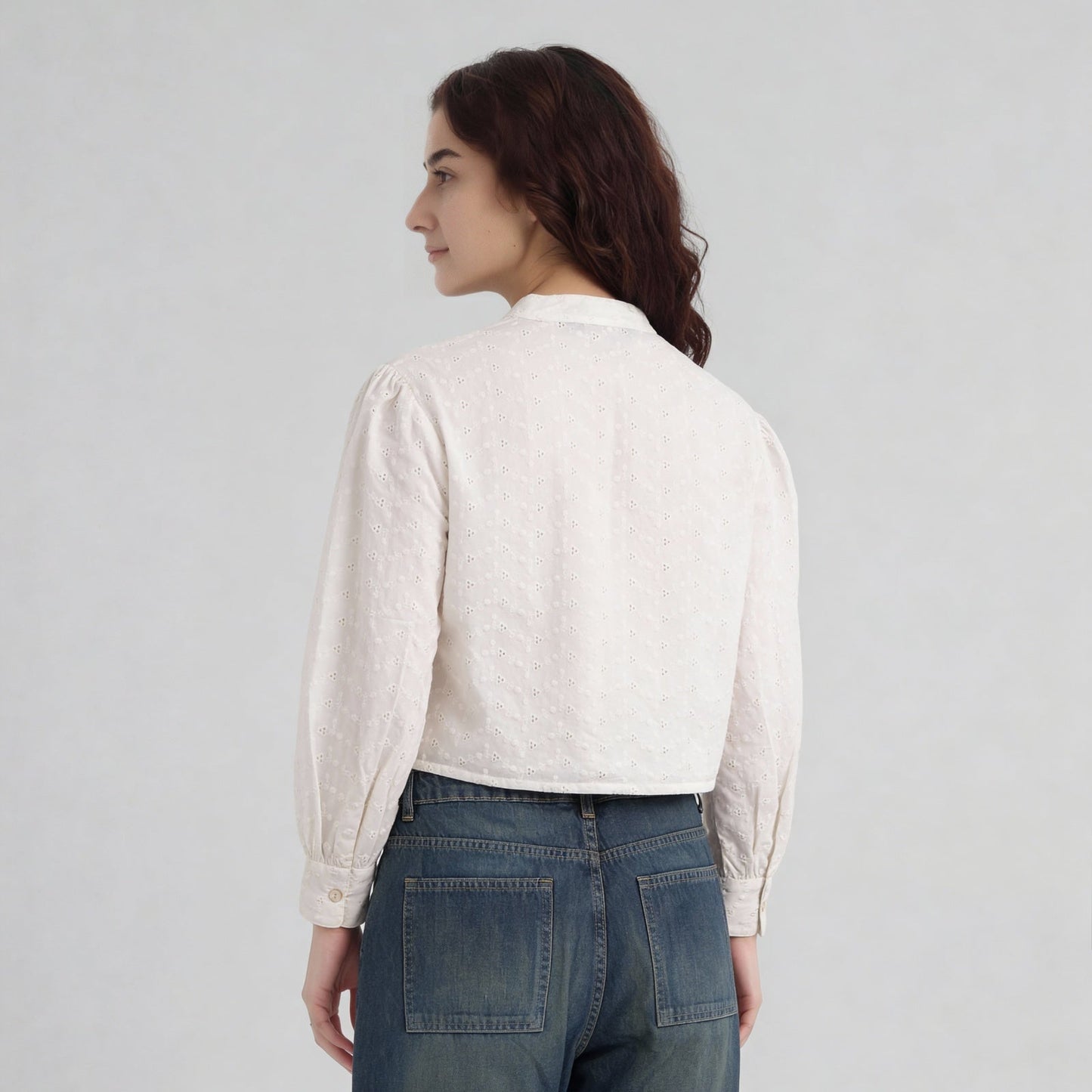 Cotton Schiffi Band Neck Shirt