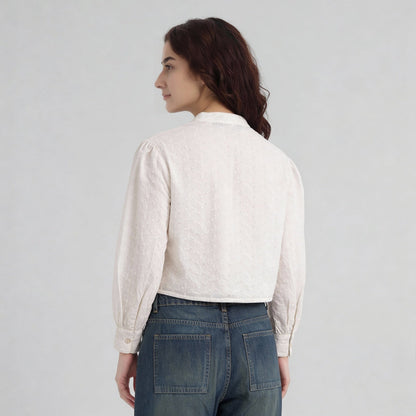 Cotton Schiffi Band Neck Shirt