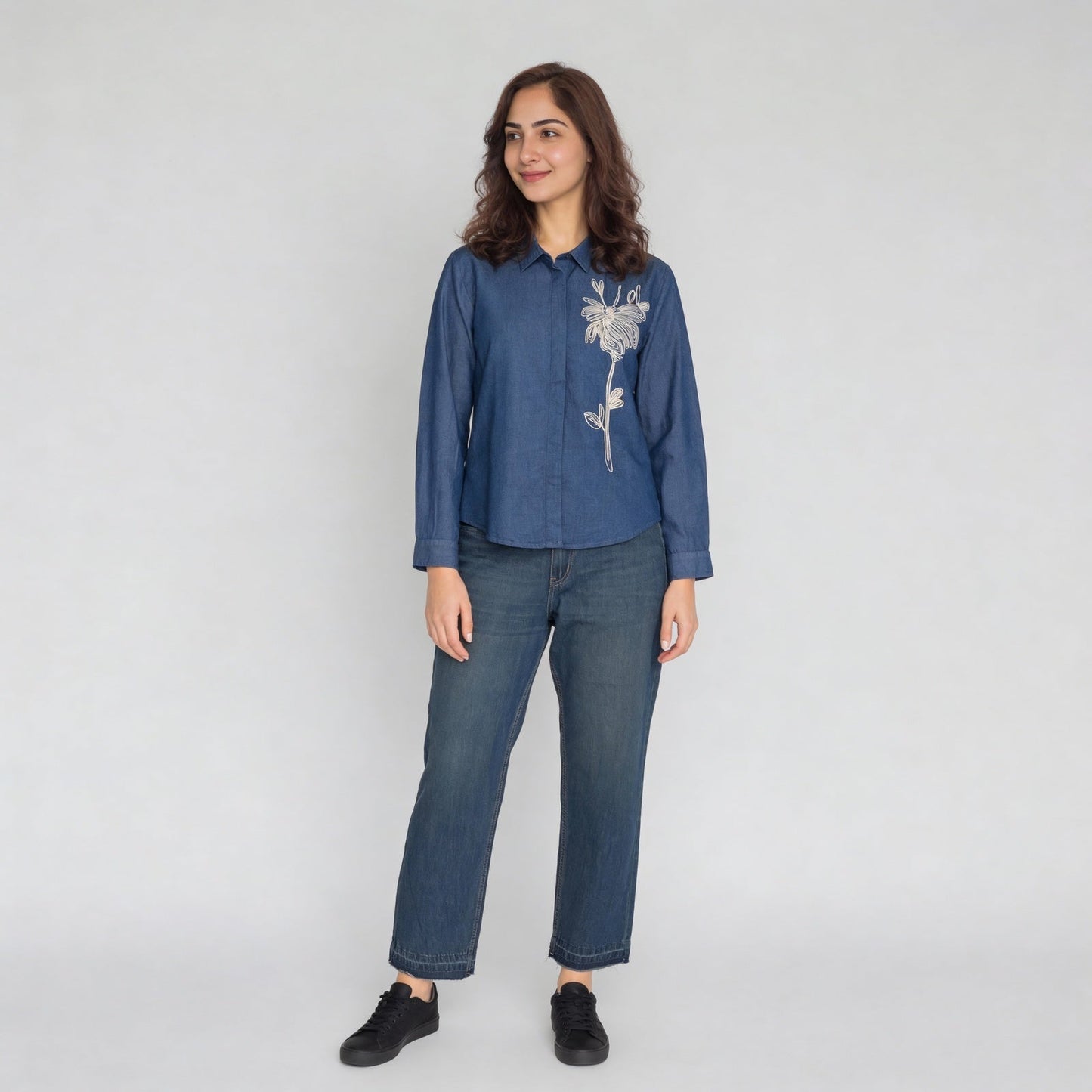 Cotton Embroidered Full Sleeve Shirt
