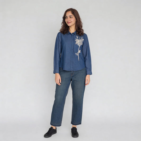 Cotton Embroidered Full Sleeve Shirt