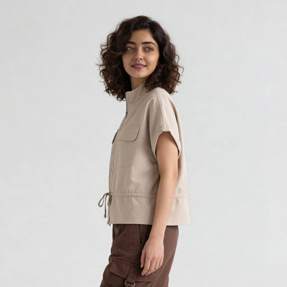 Woven Solid Collar Shirt