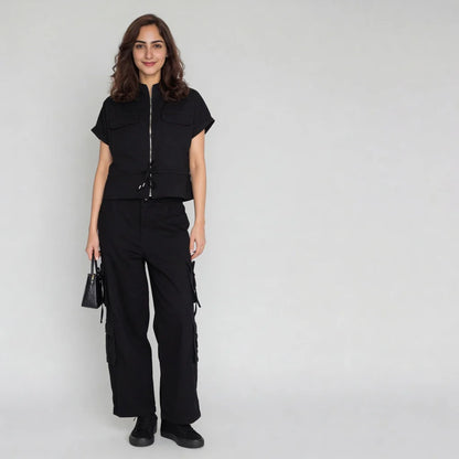 Woven Solid Collar Shirt