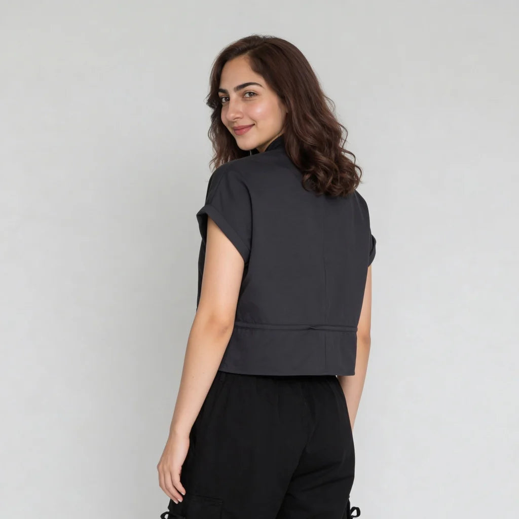 Woven Solid Collar Shirt