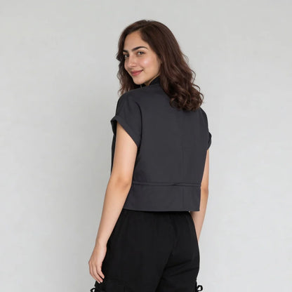 Woven Solid Collar Shirt