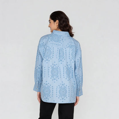 Cotton Schiffli Boxy Shirt