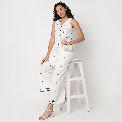 Embroidered Sleeveless Top