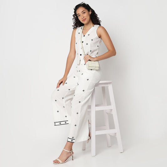 Embroidered Sleeveless Top