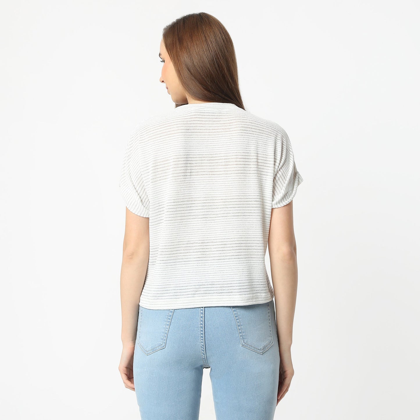 Regular Fit Solid Round Neck Regular Length Top