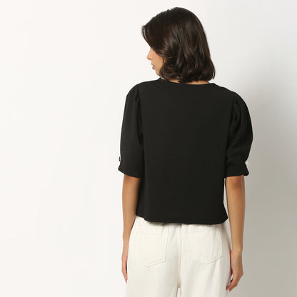 Polyester Spandex Woven Top