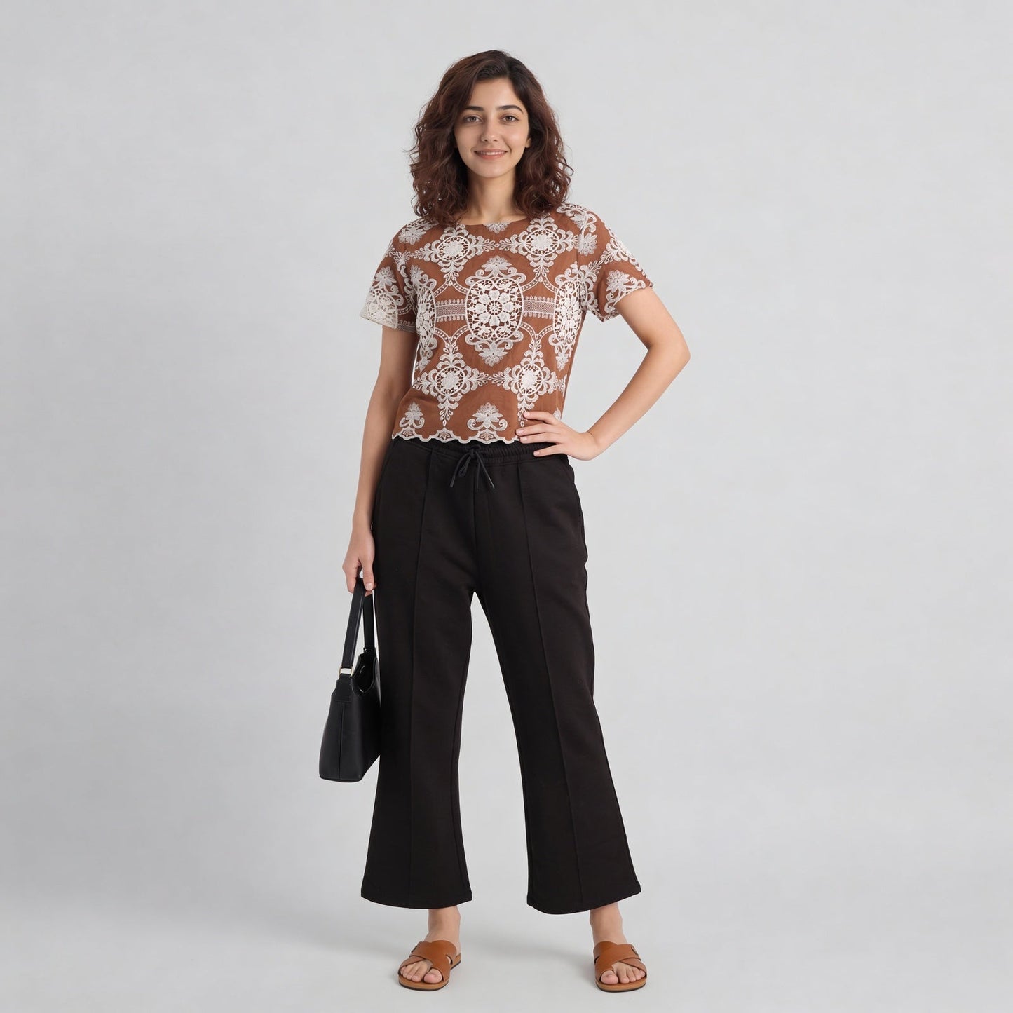 Embroidered Short Sleeve Top