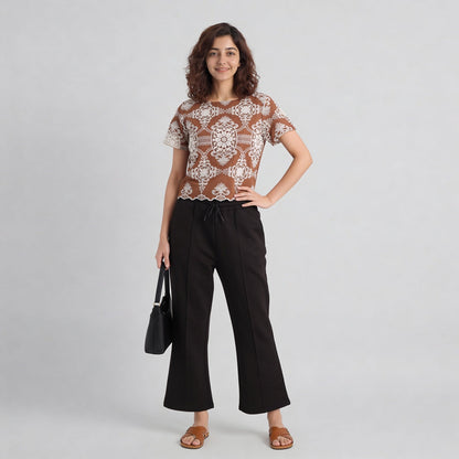 Embroidered Short Sleeve Top