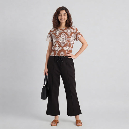 Embroidered Short Sleeve Top