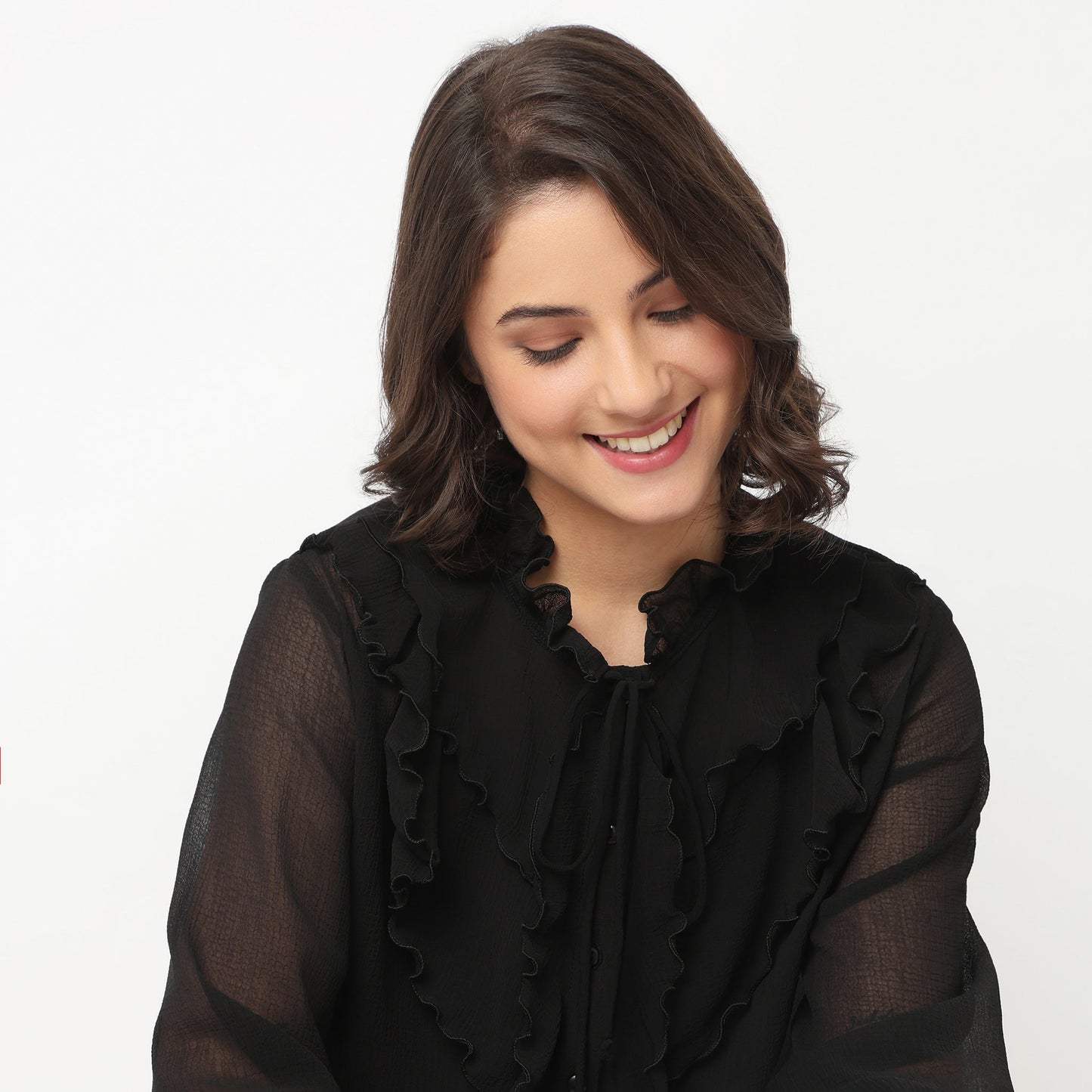 Solid Full Sleeve Round Neck Top