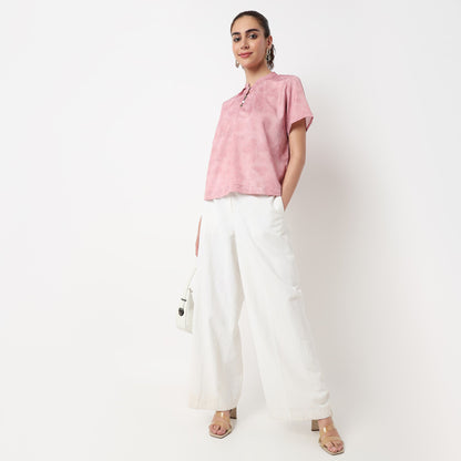 Solid Band Neck Top
