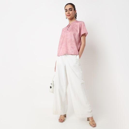 Solid Band Neck Top