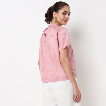 Solid Band Neck Top