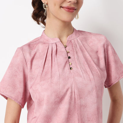 Solid Band Neck Top