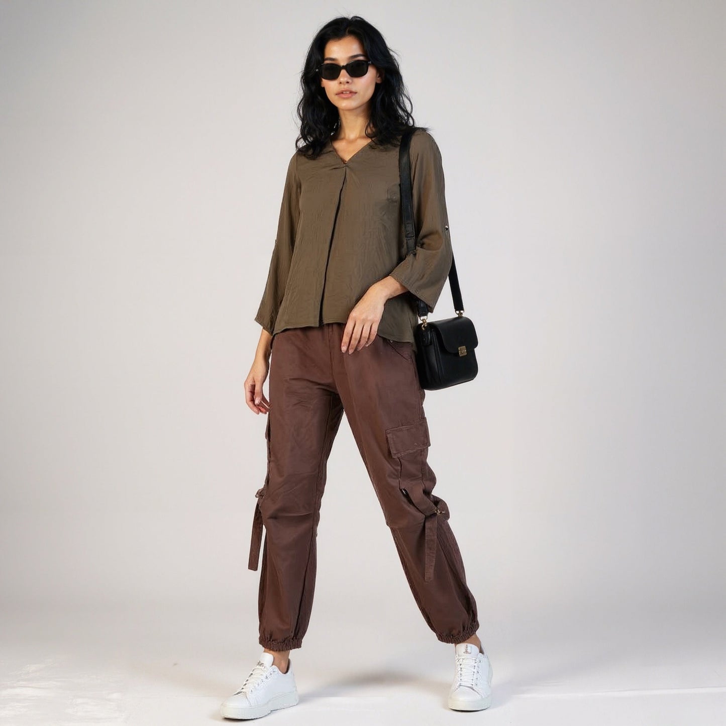 Buy Women Regular Fit Solid Full Sleeve Top  - Style Union