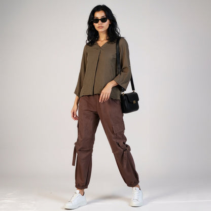 Buy Women Regular Fit Solid Full Sleeve Top  - Style Union