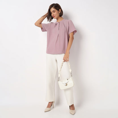 Band Neck Solid Top