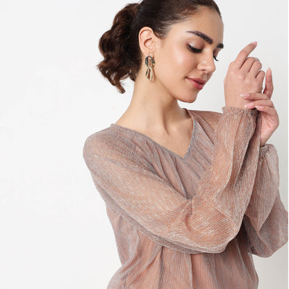 Solid V-Neck Top
