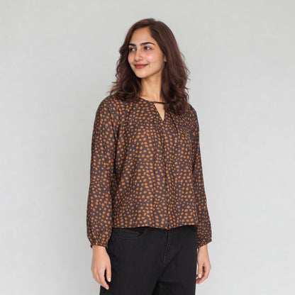 Polyester Printed Full Sleeve Top