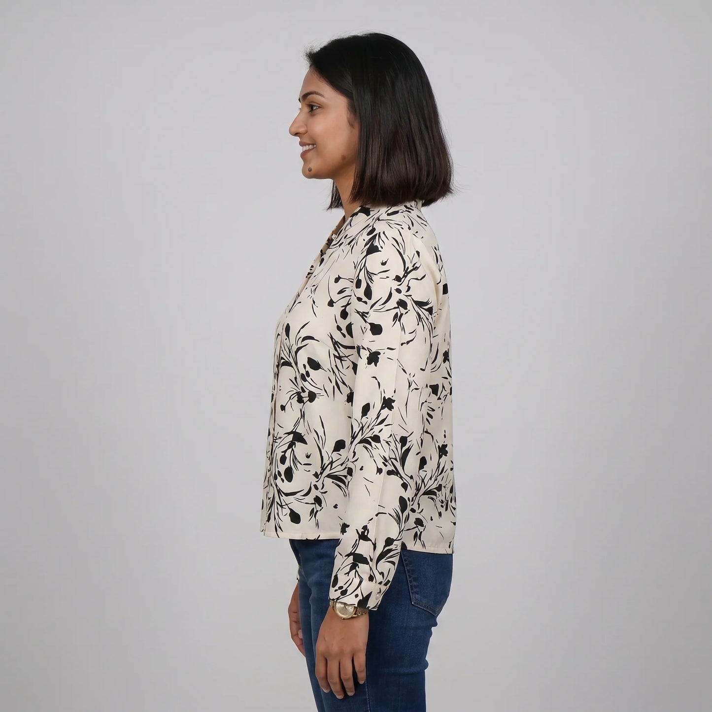 Digital Printed V-Neck Top